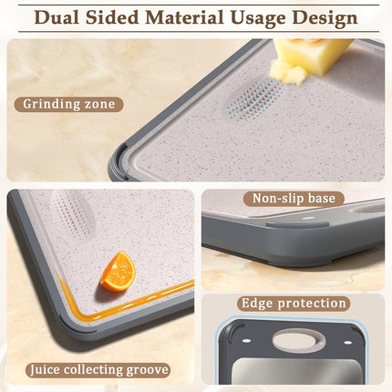 Double Sided Stainless Steel Cutting Board Food Grade Vegetable Chopping Board