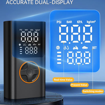 150PSI Portable Tire Inflator, Cordless Air Compressor with Digital Gauge & LED Light