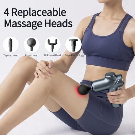 Portable Massage Gun Deep Muscle Relief Silent Motor 4 Head Attachments