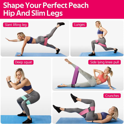 Fabric Resistance Bands for Legs & Glutes, Booty Bands for Workout & Pilates
