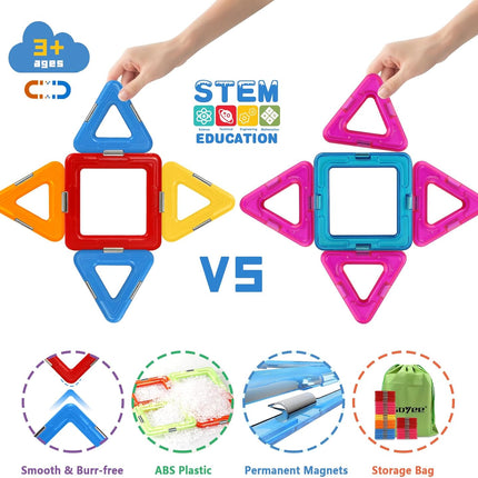 Upgraded Magnetic Blocks Starter Set, STEM Learning Toy for Kids 3+
