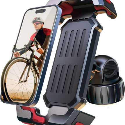 2026 Upgraded Bike Phone Holder, 1S Quick Install Handlebar Mount for iPhone Samsung
