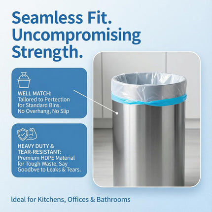 Small Trash Bags 4 Gallon – Drawstring, Thick, Unscented, 120 Count