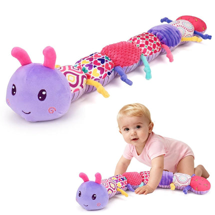Baby Musical Caterpillar Plush Toy, Crinkle Rattle Sensory Toy 0-12M