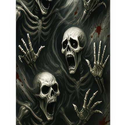 Halloween Skull Spirit Door Cover 35x71in, Haunted Forest Party Backdrop Decor