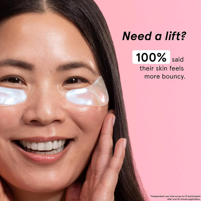 Peptide Under Eye Patches 6 Pairs, Niacinamide & Rice Extract, Firming Eye Masks, Vegan