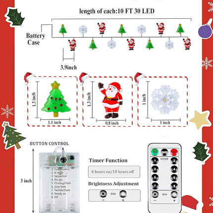 Battery Powered Christmas Lights – 10ft 30LED Twinkle Fairy Lights with Remote