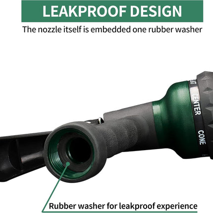 Garden Hose Nozzle – ABS Spray with 7 Adjustable Patterns, Slip-Resistant