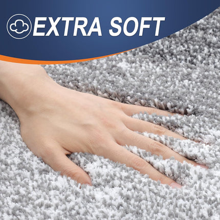 Grey Bathroom Rug 30x20 Microfiber Bath Mat Soft Absorbent Rubber Backing