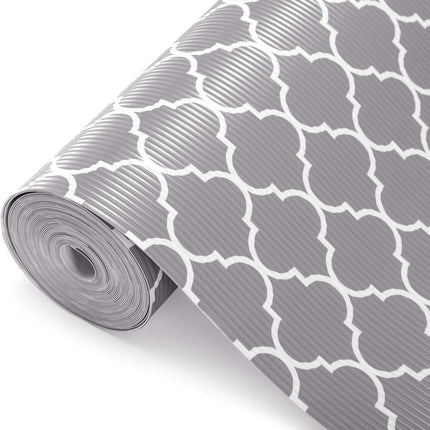 Gray Shelf Liner for Kitchen & Closet – 12"x20ft, Non-Slip, Waterproof