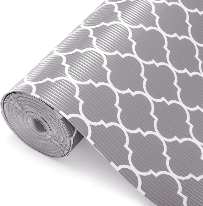 Gray Shelf Liner for Kitchen & Closet – 12"x20ft, Non-Slip, Waterproof