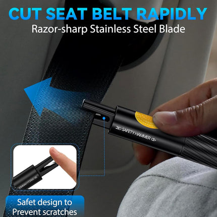 2025 Safe Hammer Glass Breaker – Car Emergency Escape Tool, 3PCS, Seatbelt Cutter