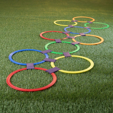 Hopscotch Rings Game – 10 Plastic Rings & 15 Connectors, Indoor/Outdoor