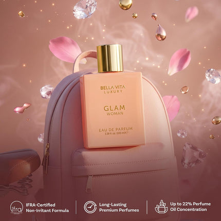 BellaVita Luxury Glam Woman Eau de Parfum 100ml Citrus Floral Vanilla Perfume