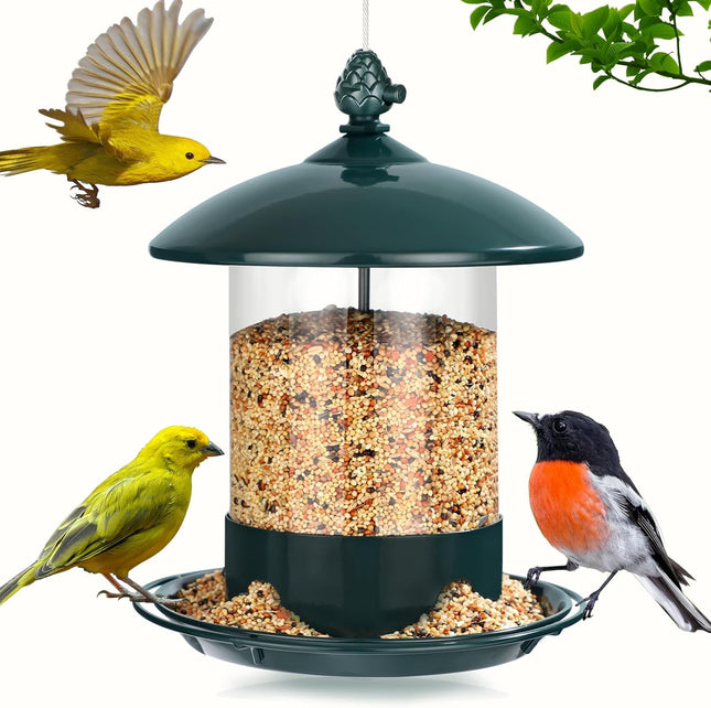 360° Metal Bird Feeder – Hanging, Weather-Resistant, Green Wild Bird Feeder for Outdoors