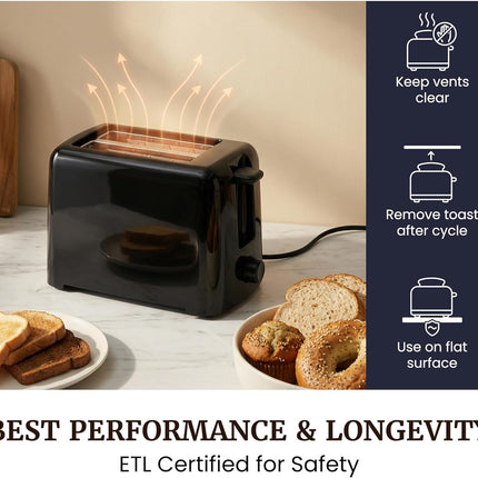 2-Slice Toaster with 6 Browning Levels – Cool Touch, Bagels & Thick Bread