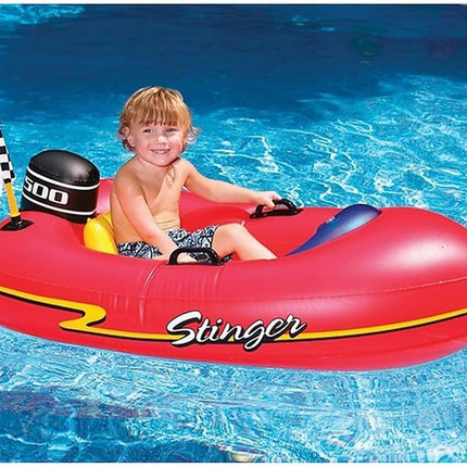 Inflatable Ride-On Pool Float Raft, Speedboat Stinger Pool Toy for Kids & Adults