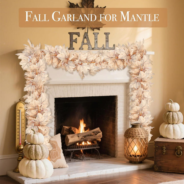 Fall Foliage Garland – 6FT Artificial Leaves for Thanksgiving Home & Event Decor