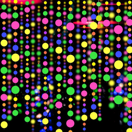 120ft Neon Party Streamers – UV Blacklight Reactive Garland for Weddings & Birthdays