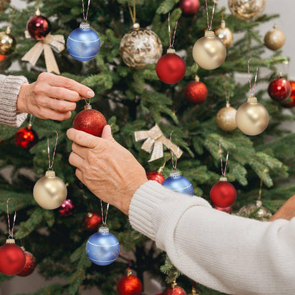 300PCS Red and White Christmas Ornament Ribbon Hangers with Snap Fasteners