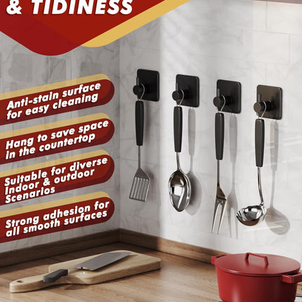 5 Pack Heavy Duty Adhesive Wall Hooks 22lb Stainless Steel Waterproof Bathroom
