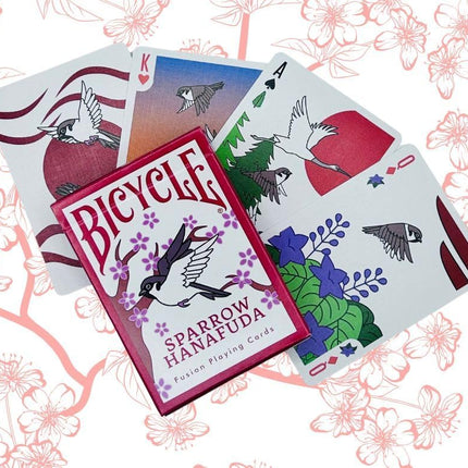 Bicycle Sparrow Hanafuda Fusion Playing Cards, Japanese Art Poker Deck, 52 Cards