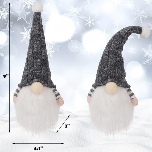 Christmas Plush Gnomes 9 Inch Lighted Handmade Mini Scandinavian Swedish Gnome Décor