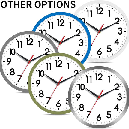 8" Modern Wall Clock – Silent Non-Ticking Analog, Battery Operated, Black