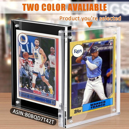 2 Pack Acrylic Magnetic Trading Card Display Frames Clear Sports Card Desktop Stands