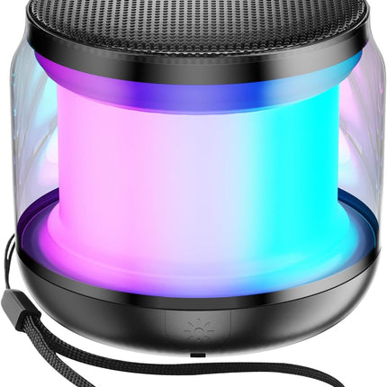 Mini Portable Wireless Bluetooth Speaker – TWS, LED Lights & Lanyard, Gift for Kids & Adults