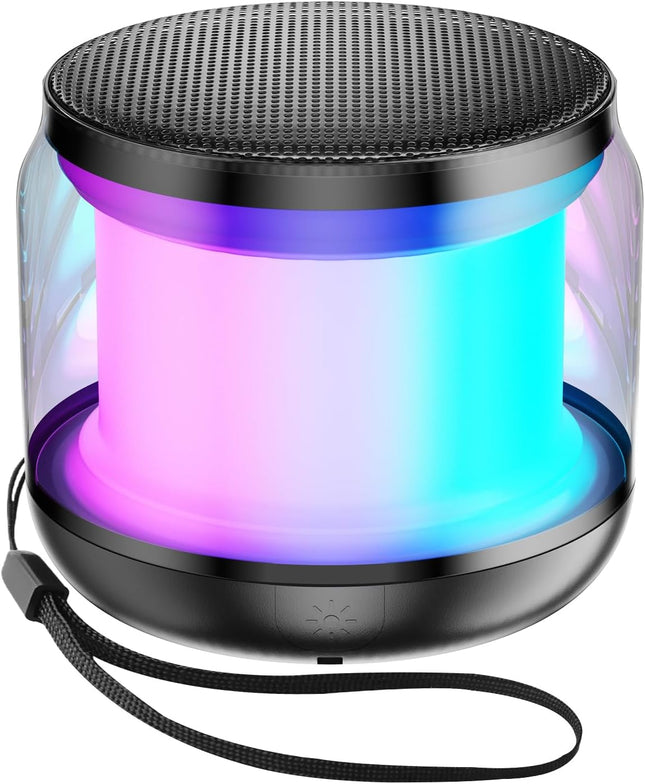 Mini Portable Wireless Bluetooth Speaker – TWS, LED Lights & Lanyard, Gift for Kids & Adults