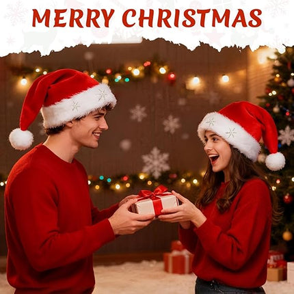 Christmas Velvet Santa Hat – Adults Unisex Party Hat for Xmas & New Year