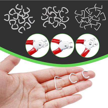 285 pcs Hog Rings Kit – Straight Pliers, Galvanized Rings for Pet Cages, DIY Craft