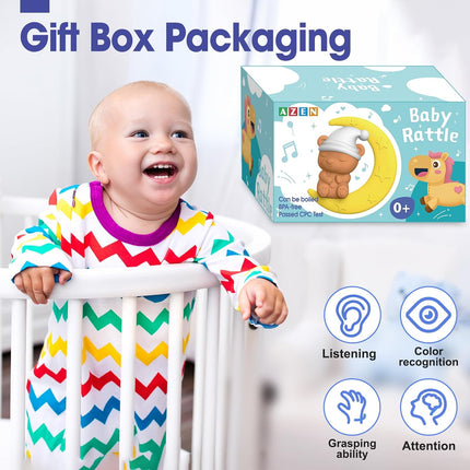 16-Pack Baby Rattles & Teething Toys, Newborn Infant Toys, Wrist Socks, Ages 0-12M