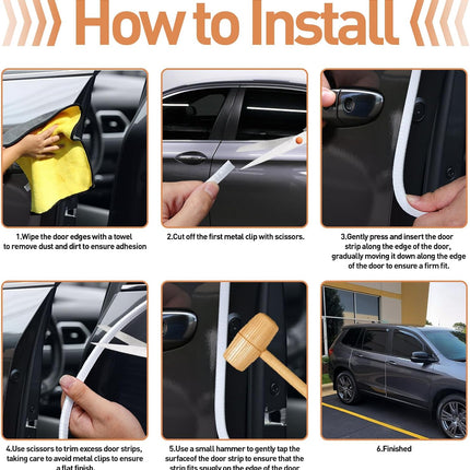 16.4Ft Car Door Edge Guards, 5m U-Shape Rubber Protector Trim, Black
