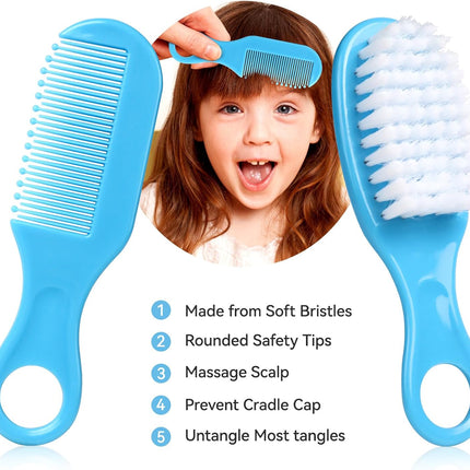 Baby Grooming Kit with Hair Brush, Comb, Nail Clipper & Nasal Aspirator