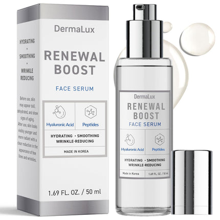 Hyaluronic Acid & Peptides Face Serum – Anti-Aging, Hydrating, 1.69 Fl Oz