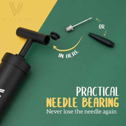 Sports Ball Hand Pump with 4 Needles 2 Nozzles Hose for Soccer Basketball