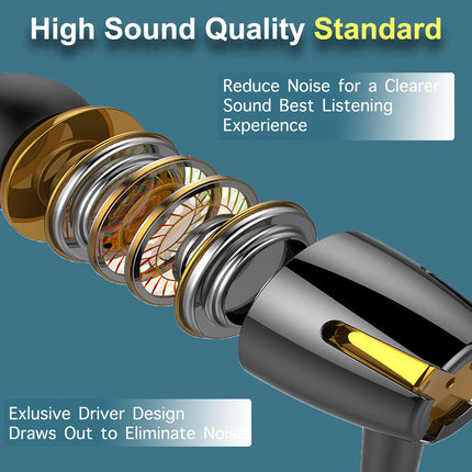 6-Pack Wired Earbuds with Microphone In-Ear Headphones Powerful Bass