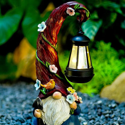 Solar Gnome Garden Decor – Outdoor Yard Statue with Lantern Light