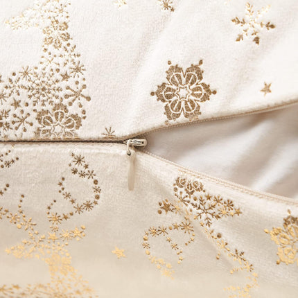 Christmas Decorative Pillow Covers Set – 2PCS White & Gold 18x18