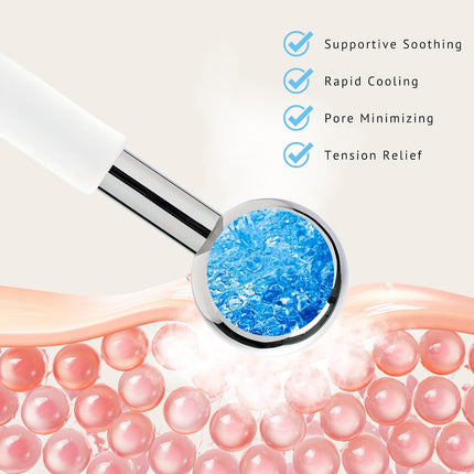 Stainless Steel Ice Roller & Eye Globes, Facial Cryo Massager for Puffiness & Skincare