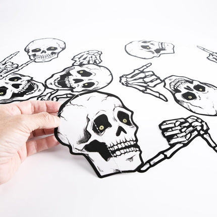 6-Piece Halloween Skull Garland, Skeleton Finger Party Banner for Haunted House Decor