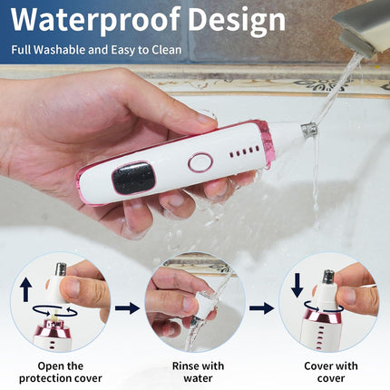 Rechargeable Nose & Ear Hair Trimmer – 4-in-1 Painless Facial & Eyebrow Razor