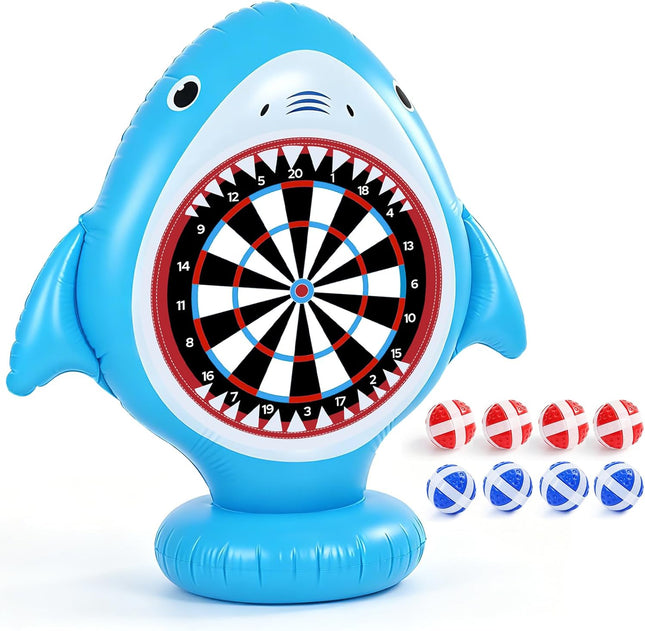 Shark Floating Target Pool Game Summer Water Toy for Kids Ages 4-12