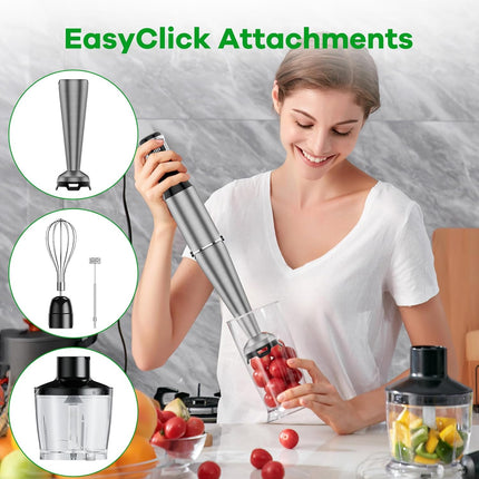1100W Immersion Blender Handheld 5 in 1 Stick Blender Set with Chopper