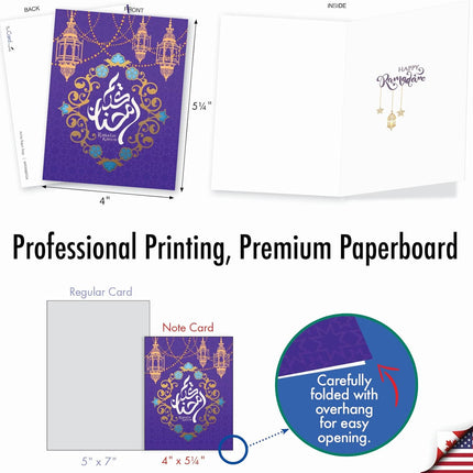 Ramadan Kareem Notecards Set – 20 Assorted Cards with Envelopes, 10 Designs