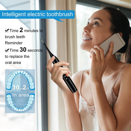 Electric Toothbrush Set – 8 Brush Heads, 4 Modes, Travel Case, 60-Day Battery