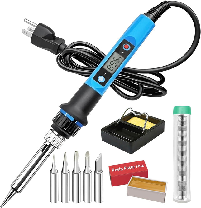 80W Soldering Iron Kit 110V LCD Digital Adjustable Temperature Fast Heat Tool