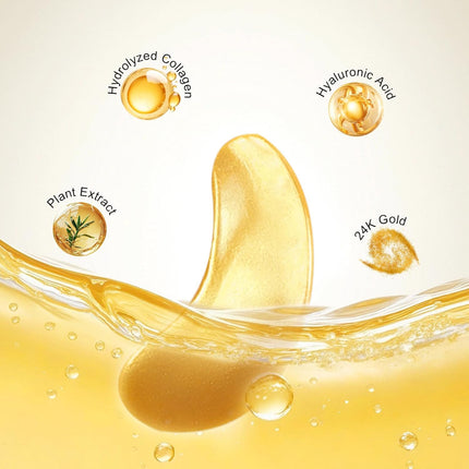 24K Gold Gel Collagen Eye Patches – 30 Pairs for Dark Circles & Wrinkles